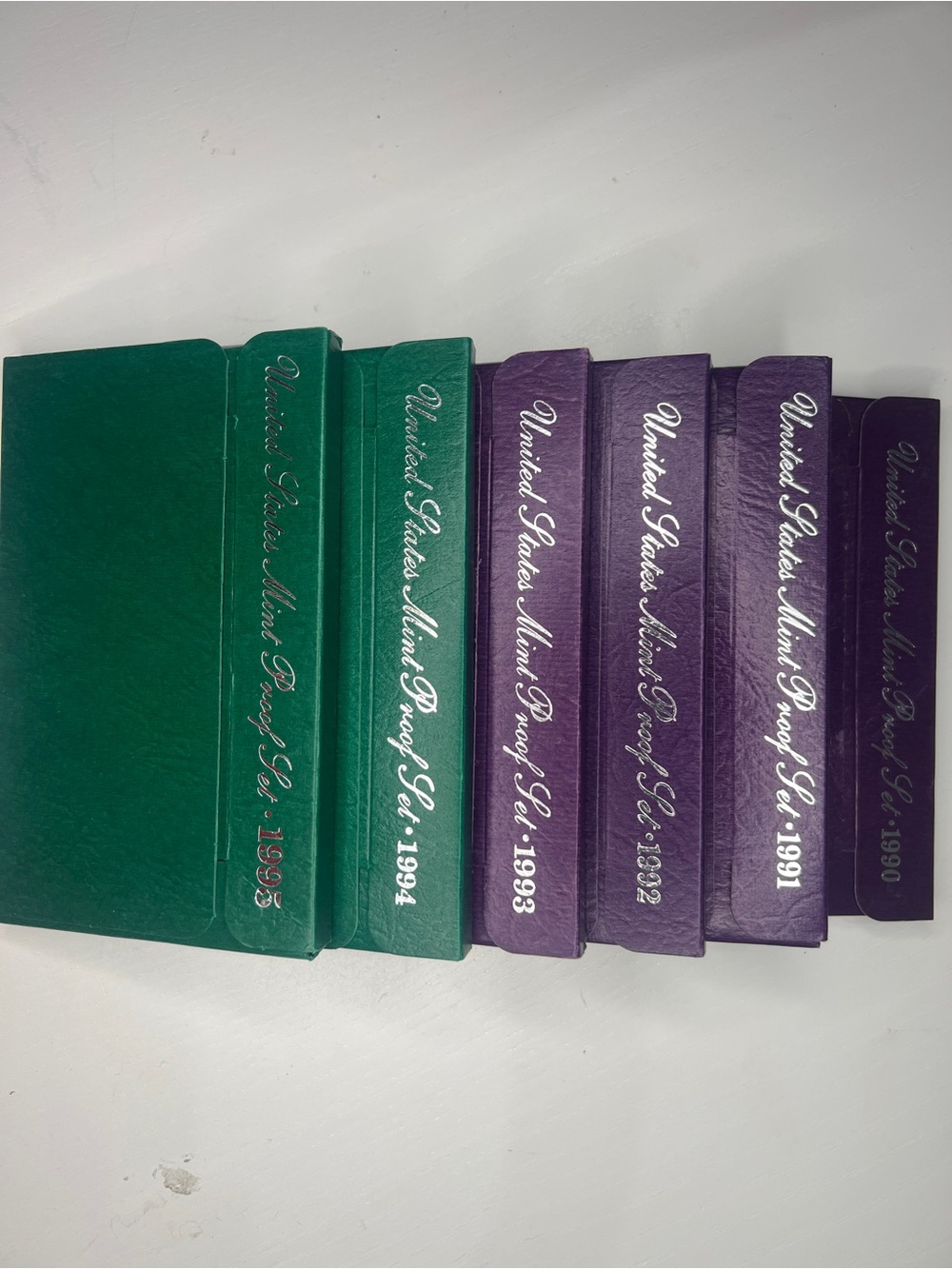 1990 to 1995 6 US Mint Proof Set Folders